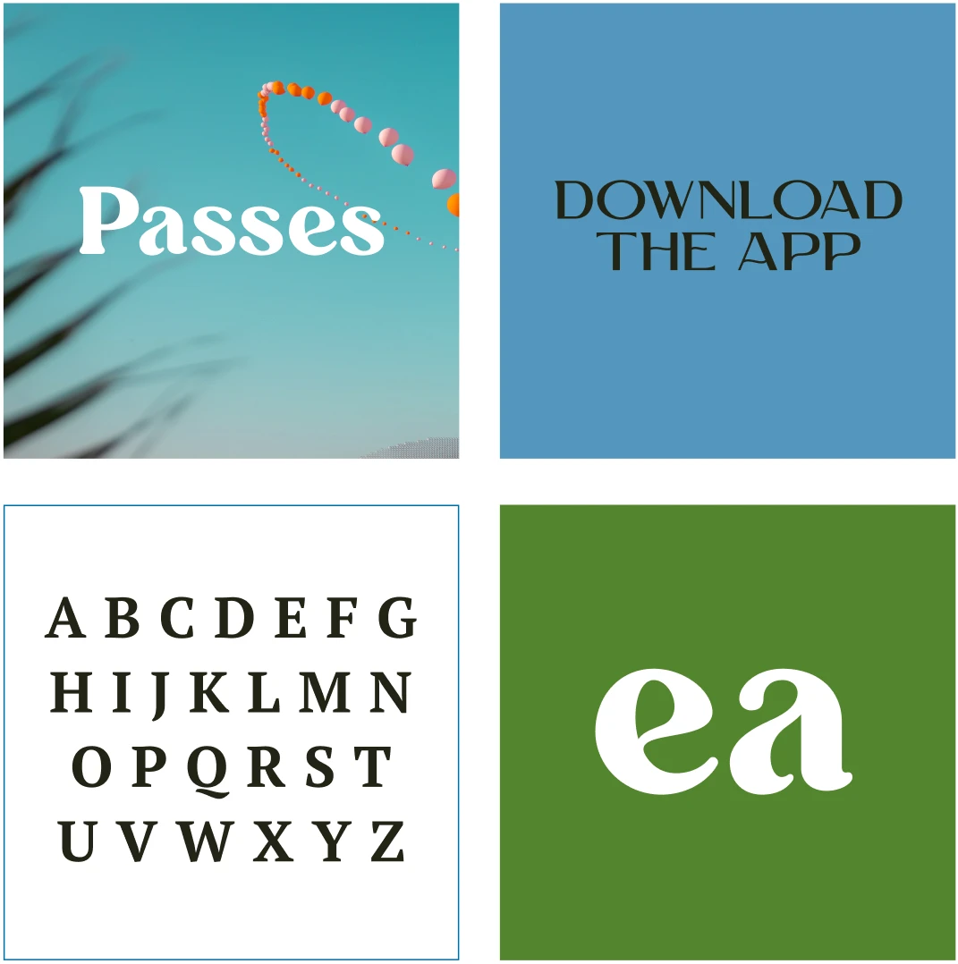 Coachella design system: typography specimens and color block compositions